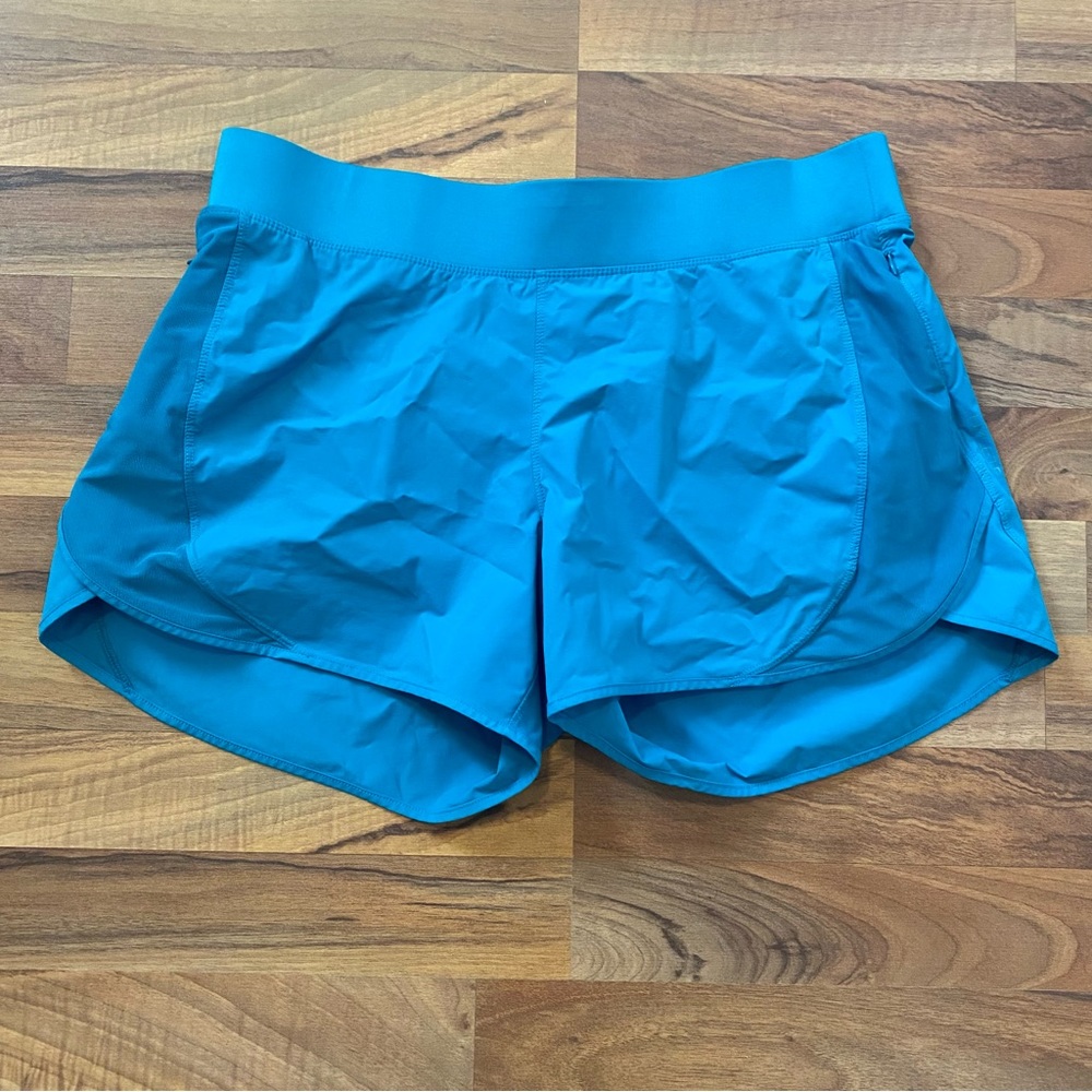 Hylete Radius Aqua Blue Shorts With Grey Liner